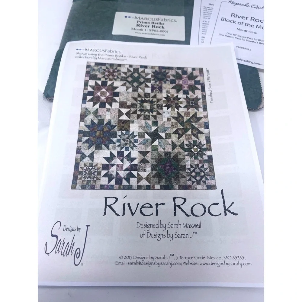 River Rock Block Of The Month by Keepsake Quilting 10 Inch Square Month One 2015